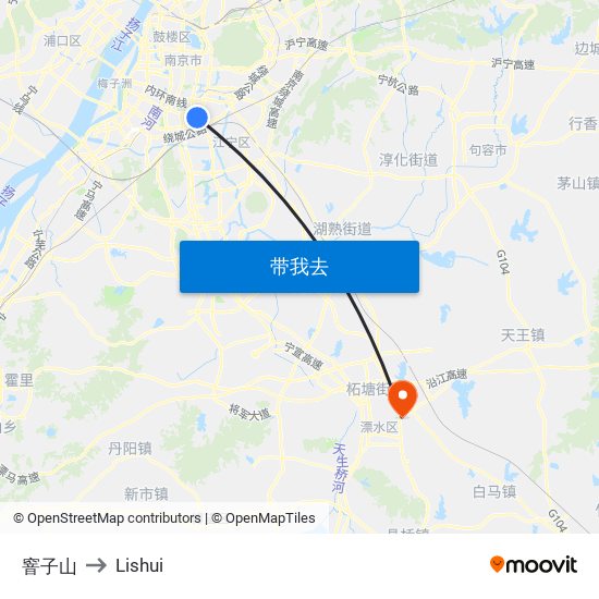 窨子山 to Lishui map