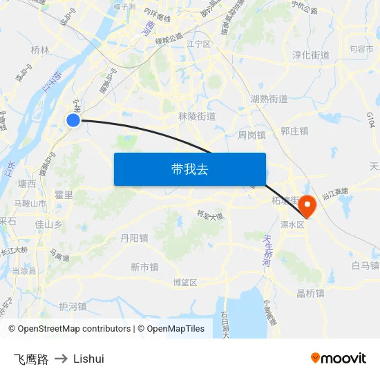 飞鹰路 to Lishui map