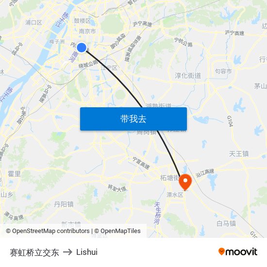 赛虹桥立交东 to Lishui map