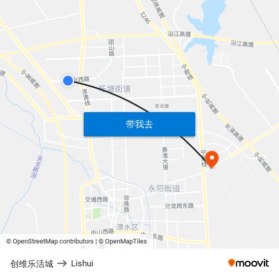 创维乐活城 to Lishui map