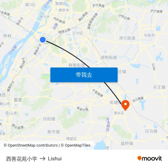 西善花苑小学 to Lishui map