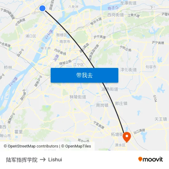 陆军指挥学院 to Lishui map