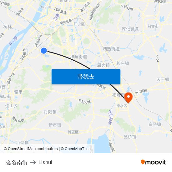 金谷南街 to Lishui map