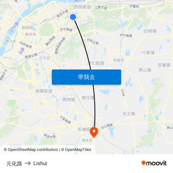 元化路 to Lishui map