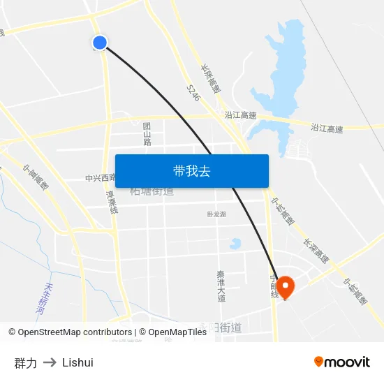 群力 to Lishui map