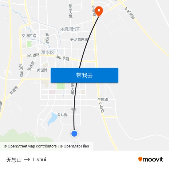 无想山 to Lishui map