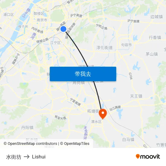 水街坊 to Lishui map