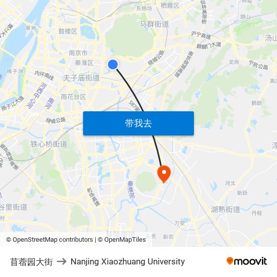 苜蓿园大街 to Nanjing Xiaozhuang University map