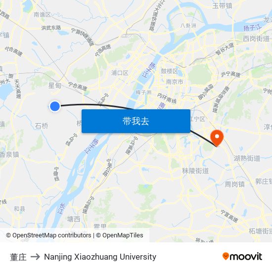 董庄 to Nanjing Xiaozhuang University map