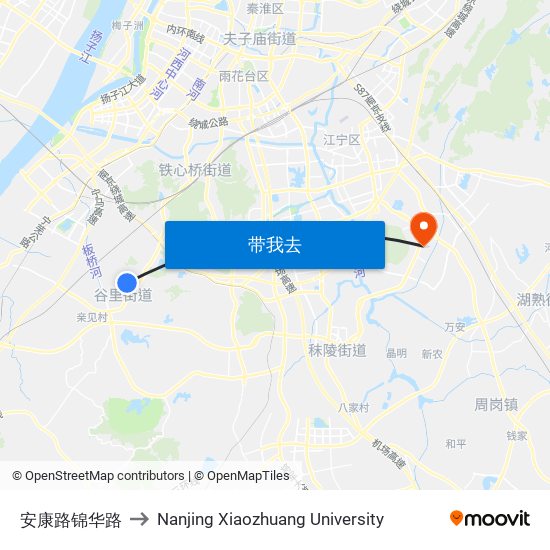 安康路锦华路 to Nanjing Xiaozhuang University map