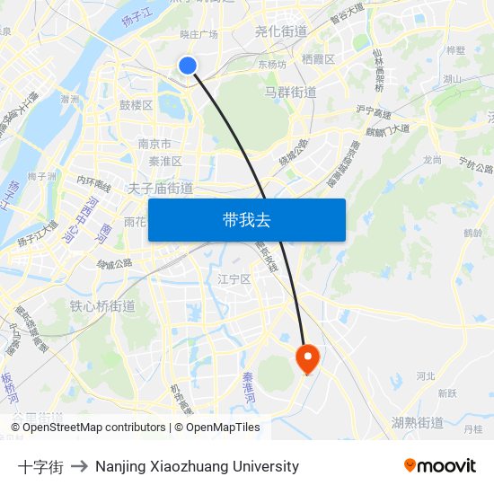 十字街 to Nanjing Xiaozhuang University map