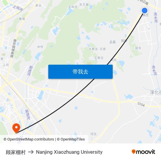 顾家棚村 to Nanjing Xiaozhuang University map