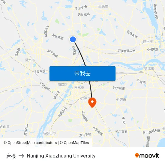 唐楼 to Nanjing Xiaozhuang University map