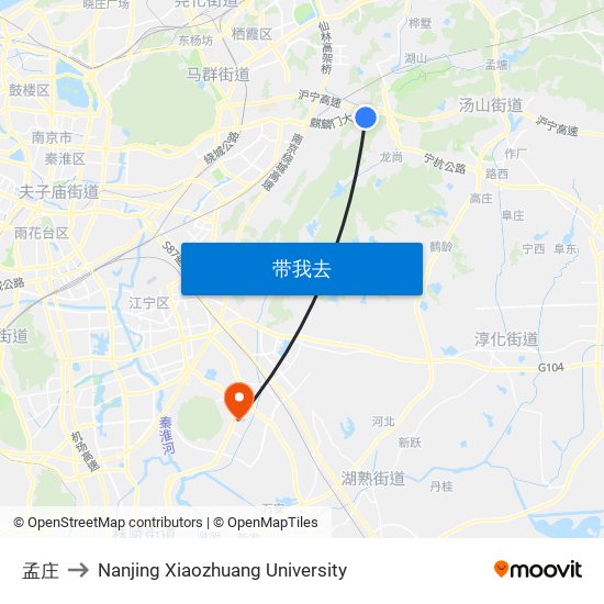 孟庄 to Nanjing Xiaozhuang University map