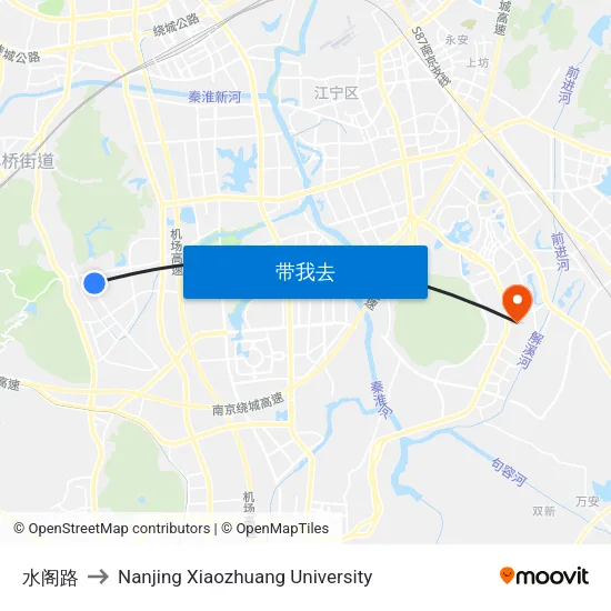 水阁路 to Nanjing Xiaozhuang University map