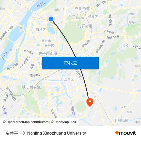 东井亭 to Nanjing Xiaozhuang University map