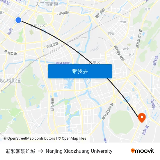 新和源装饰城 to Nanjing Xiaozhuang University map