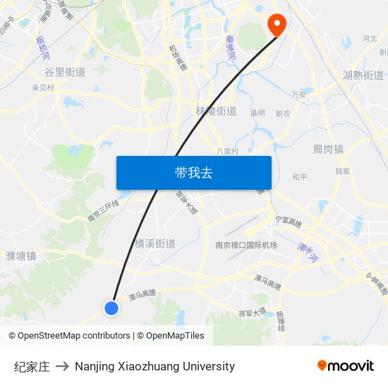 纪家庄 to Nanjing Xiaozhuang University map