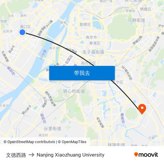 文德西路 to Nanjing Xiaozhuang University map