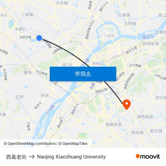 西葛老街 to Nanjing Xiaozhuang University map