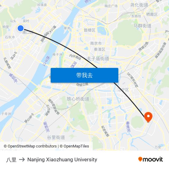 八里 to Nanjing Xiaozhuang University map