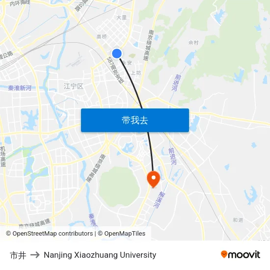 市井 to Nanjing Xiaozhuang University map