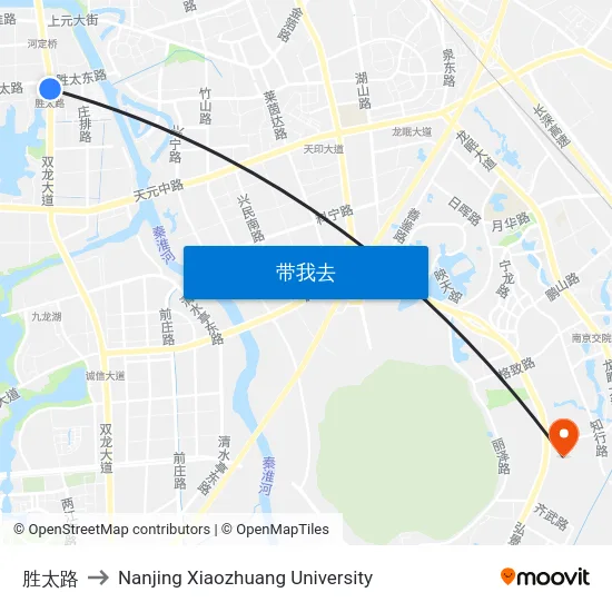 胜太路 to Nanjing Xiaozhuang University map