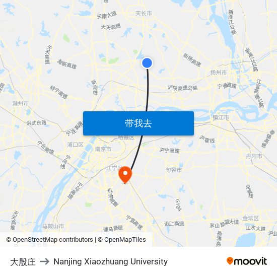 大殷庄 to Nanjing Xiaozhuang University map