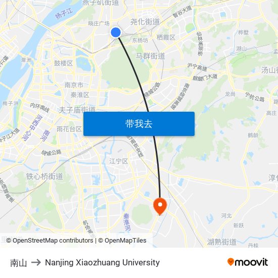 南山 to Nanjing Xiaozhuang University map