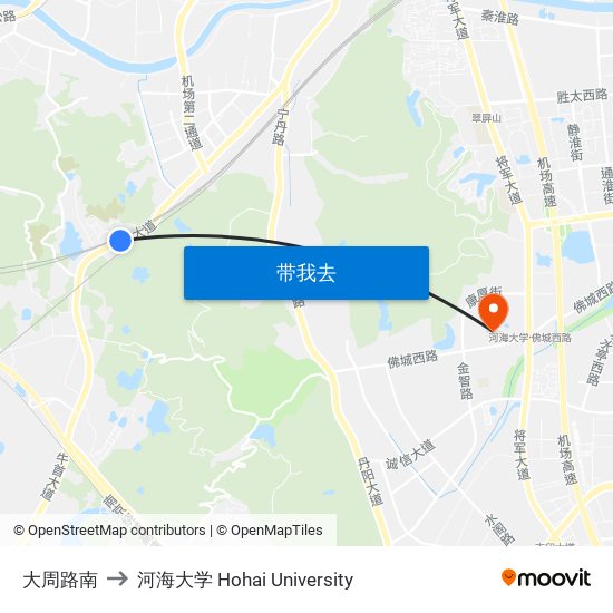 大周路南 to 河海大学 Hohai University map