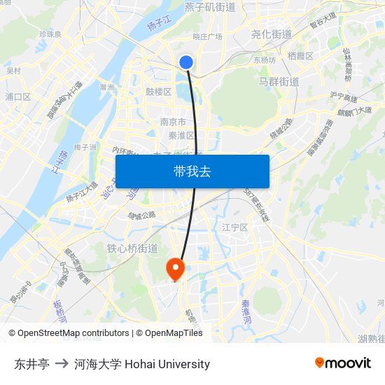 东井亭 to 河海大学 Hohai University map