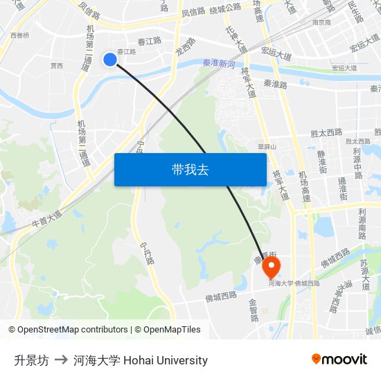 升景坊 to 河海大学 Hohai University map