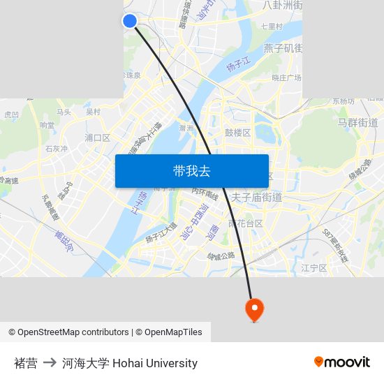 褚营 to 河海大学 Hohai University map