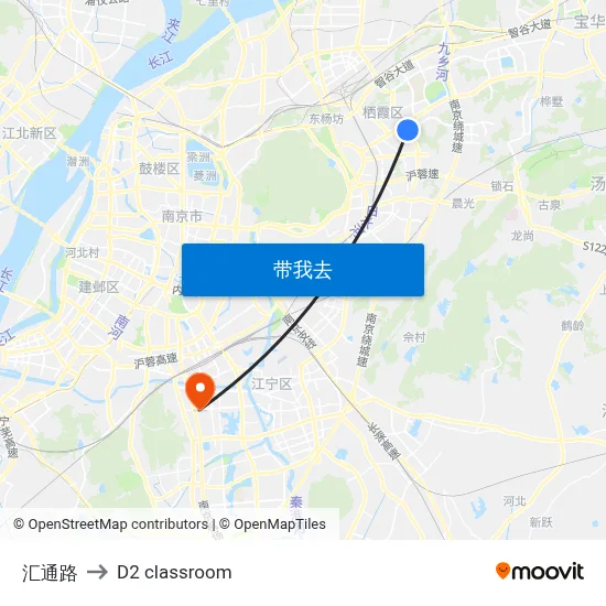 汇通路 to D2 classroom map