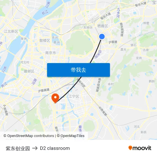紫东创业园 to D2 classroom map