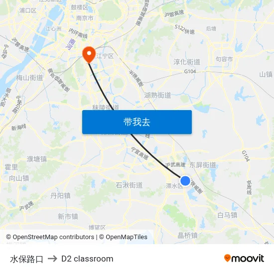 水保路口 to D2 classroom map