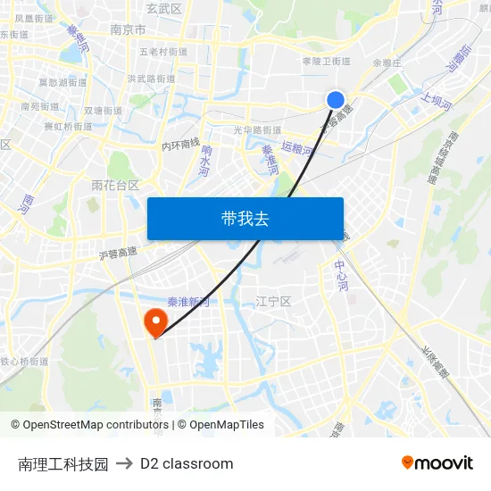南理工科技园 to D2 classroom map