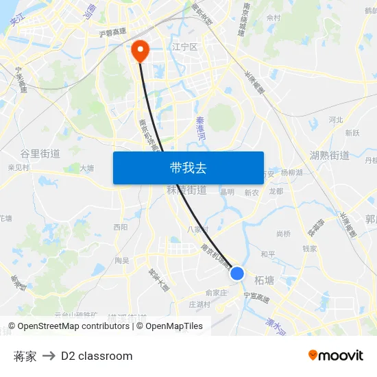 蒋家 to D2 classroom map