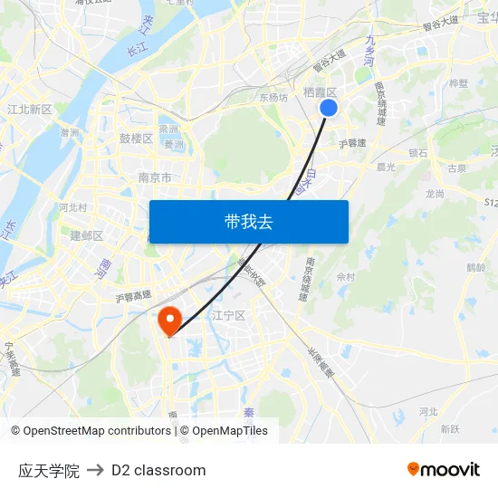 应天学院 to D2 classroom map