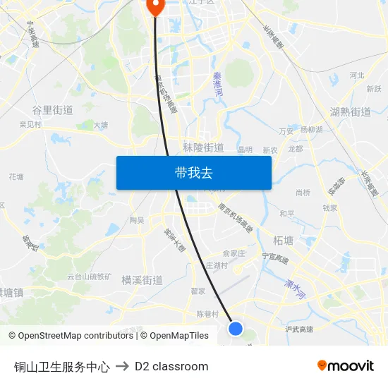 铜山卫生服务中心 to D2 classroom map