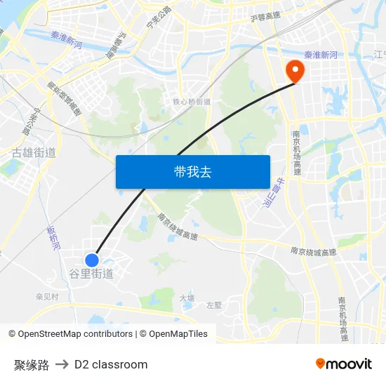 聚缘路 to D2 classroom map