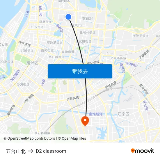 五台山北 to D2 classroom map