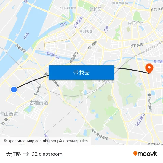 大江路 to D2 classroom map
