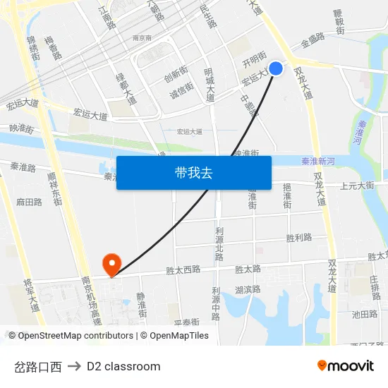 岔路口西 to D2 classroom map