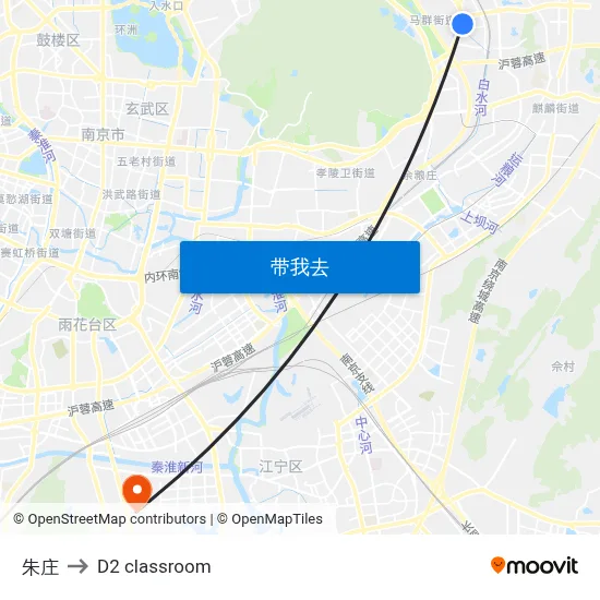 朱庄 to D2 classroom map