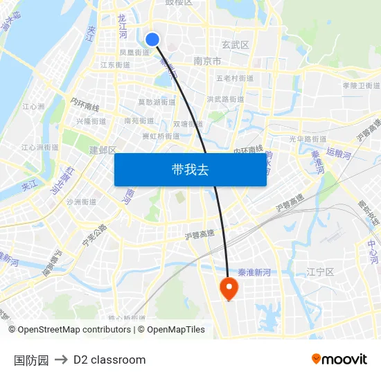 国防园 to D2 classroom map