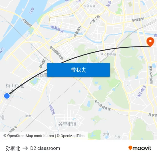 孙家北 to D2 classroom map