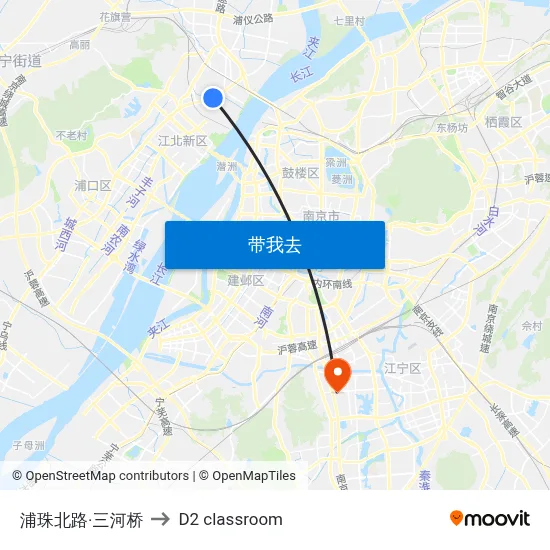 浦珠北路·三河桥 to D2 classroom map