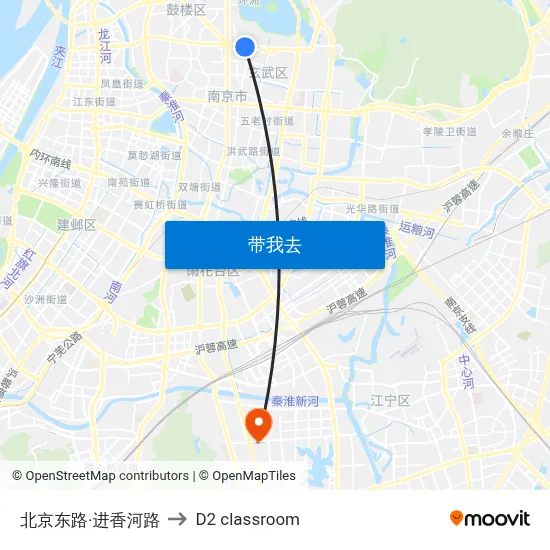 北京东路·进香河路 to D2 classroom map