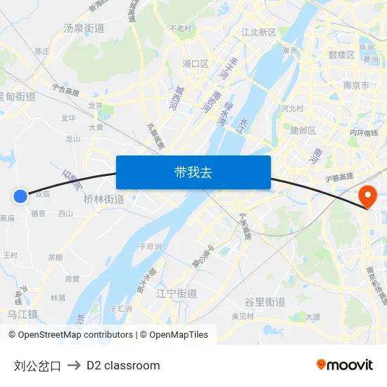 刘公岔口 to D2 classroom map